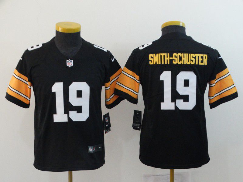 Youth Pittsburgh Steelers #19 Smith-Schuster Black Nike Vapor Untouchable Limited Playe NFL Jerseys->youth nfl jersey->Youth Jersey